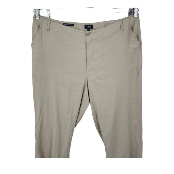 NYDJ pants beige linen Marilyn stretch linen trousers size 20W - Picture 2 of 8
